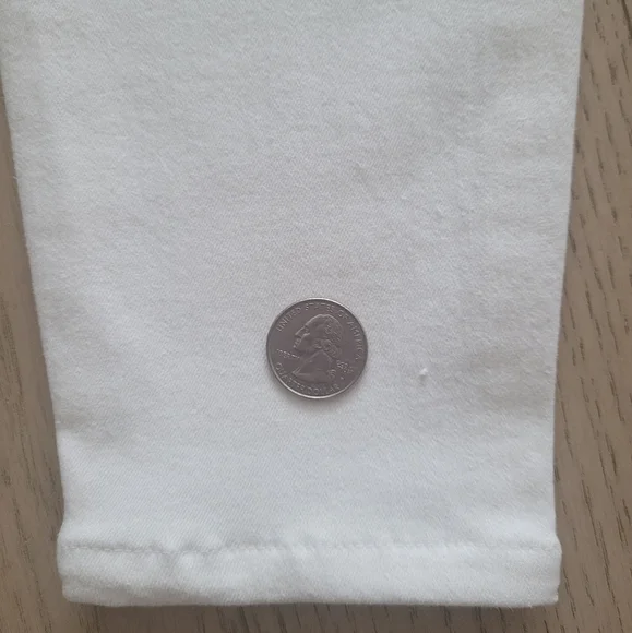 Frame Denim Women's Le Skinny De Jeanne Jeans White RARE Single Knee Rip Sz 28 - Picture 7 of 8